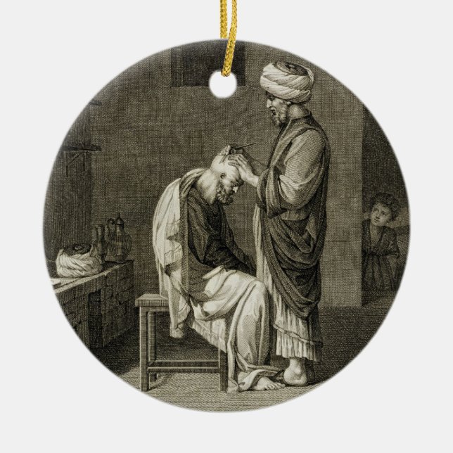 Ornamento De Cerâmica O barbeiro, das artes do volume II e dos comércios (Frente)