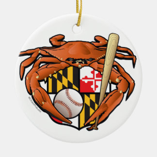 Ornamento De Cerâmica O basebol de Baltimore ostenta o caranguejo
