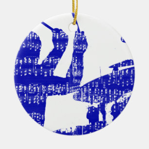 Ornamento De Cerâmica O baterista cola o grunge azul da música de w da