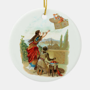 Ornamento De Cerâmica O Baú Voador
