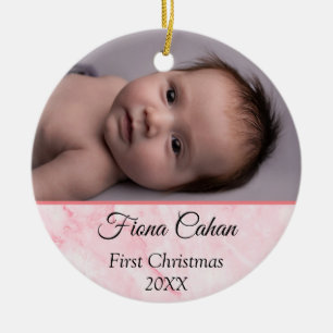 Ornamento De Cerâmica O bebê é o meu primeiro Natal personalizado 2 foto
