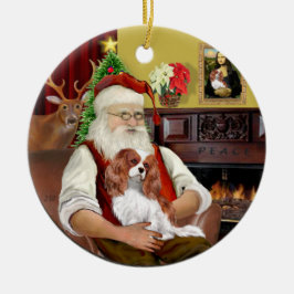 Ornamento De Cerâmica O Blenheim Cavalier do Papai Noel