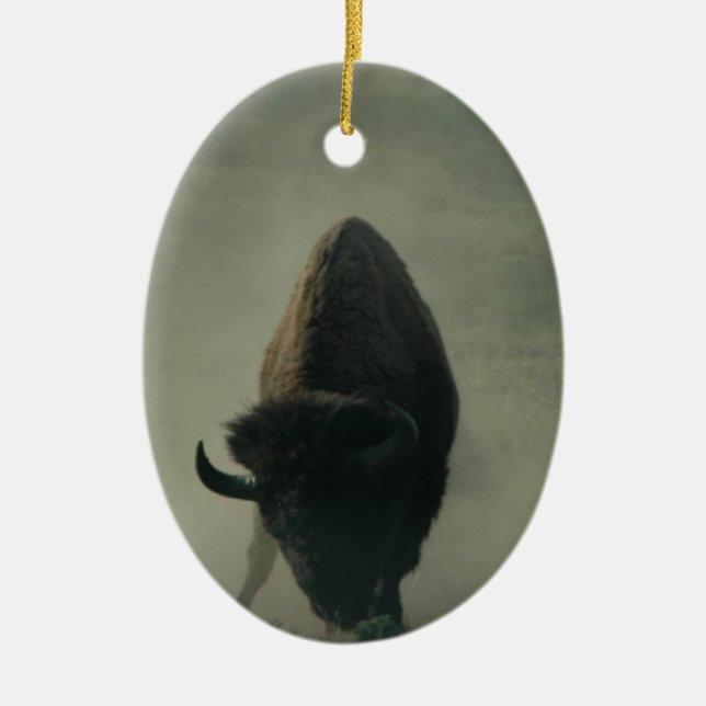 Ornamento De Cerâmica O búfalo "come minha poeira " (Frente)