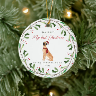 Ornamento De Cerâmica O Cachorro é o meu primeiro Natal com o nome Grand