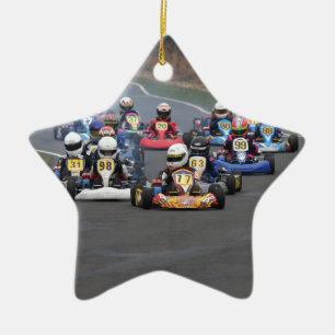 Ornamento De Cerâmica O cadete do recém-vindo vai karting a raça do ka