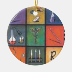 Ornamento De Cerâmica "O caduceus-Cirurgião/ornamento médico "