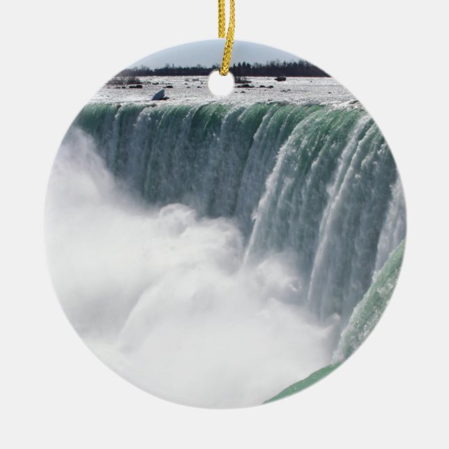 Ornamento De Cerâmica O canadense cai ou a ferradura cai em Niagara F (Frente)