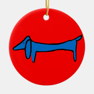 Ornamento De Cerâmica O cão azul