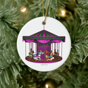 Ornamento De Cerâmica O carrossel roxo