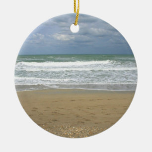 Ornamento De Cerâmica O céu da areia do oceano desvaneceu-se fundo
