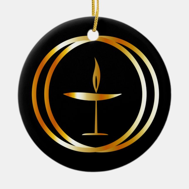 Ornamento De Cerâmica O Chalice Flaming (Frente)