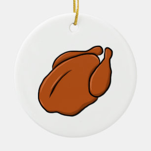 Ornamento De Cerâmica O cheio da galinha do Rotisserie cozinhou a