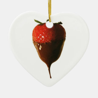 Ornamento De Cerâmica O chocolate mergulhou a morango