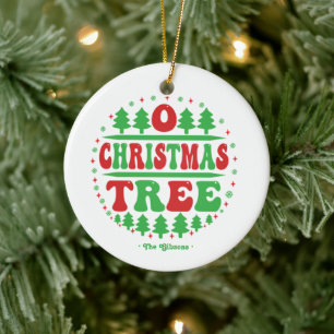 Ornamento De Cerâmica "O Christmas Tree" Foto de Férias Personalizada
