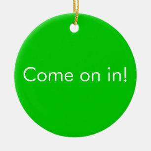 Ornamento De Cerâmica o cientista louco no trabalho/vem sobre no sinal