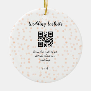 Ornamento De Cerâmica O código QR de verificação do site de casamento pa