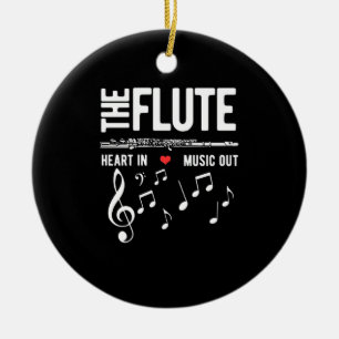 Ornamento De Cerâmica O Coração Flute Na Música