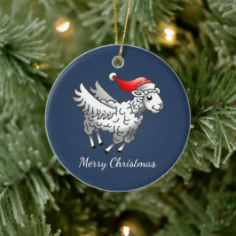 Ornamento De Cerâmica O Cordeiro de Natal do Papai Noel