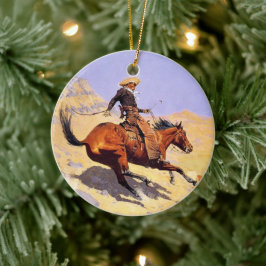 Ornamento De Cerâmica O Cowboy (por Frederic Remington)