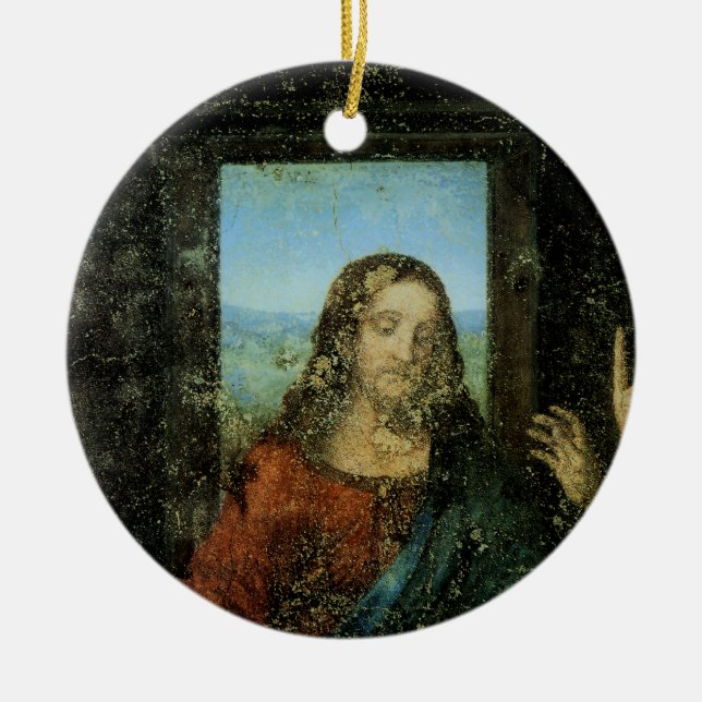 Ornamento De Cerâmica O Cristo de Leonardo Da Vinci (Frente)