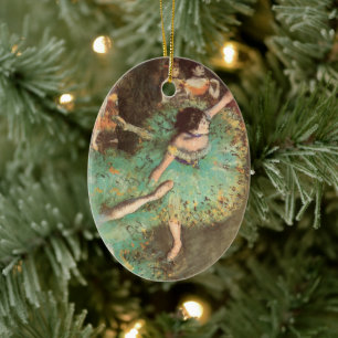 Ornamento De Cerâmica O Dançarino Verde de Edgar Degas, Balé Vintage