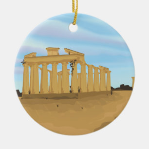 Ornamento De Cerâmica O desenho animado da Acrópole de Atenas