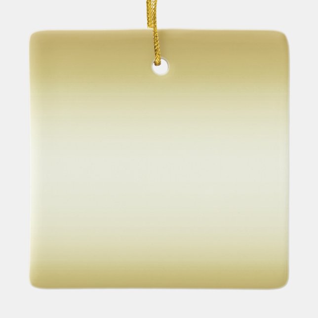 Ornamento De Cerâmica O dobro brilhante brilhante do ouro tomou partido (Frente)