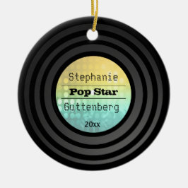 Ornamento De Cerâmica O dobro tomou partido lembrança Dourado da luz do