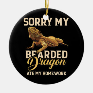 Ornamento De Cerâmica O Dragão Cute Lizard Beardie Comeu Meu