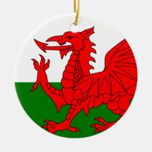Ornamento De Cerâmica O dragão vermelho [bandeira de Wales]