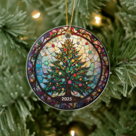 Ornamento De Cerâmica O Eterno Evergreen: Vidro Estreito