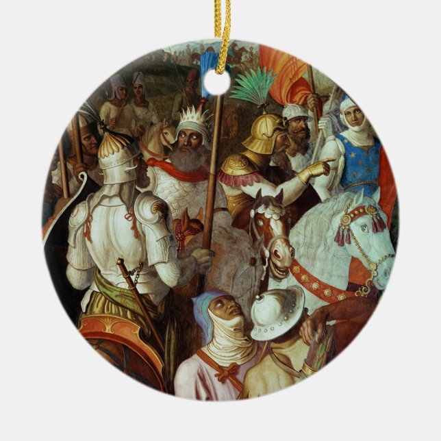 Ornamento De Cerâmica O exército sarraceno fora de Paris, ANÚNCIO 730-32 (Frente)