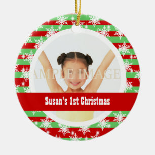 Ornamento De Cerâmica O floco de neve listra o modelo da foto