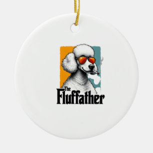 Ornamento De Cerâmica O Fluffather Poodle Vintage Engraçado Cachorro Máf