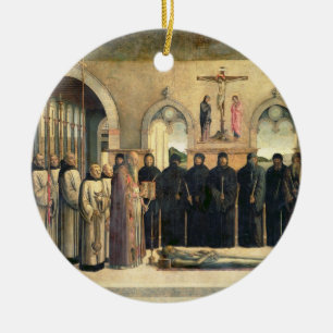 Ornamento De Cerâmica O funeral de St Jerome, c.1470-1472 (o óleo pode