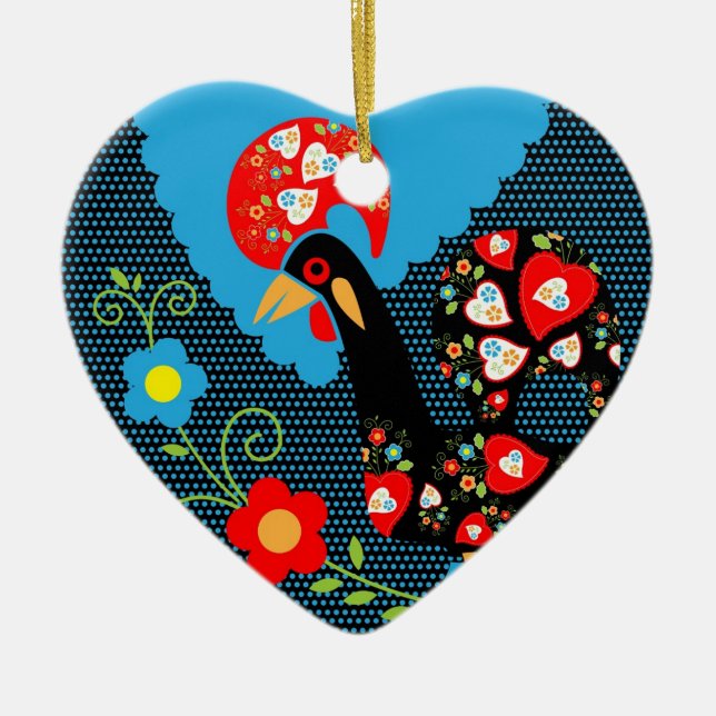 Ornamento De Cerâmica O galo de Portugal (Frente)