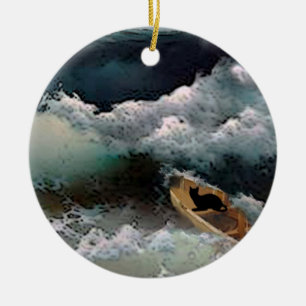 Ornamento De Cerâmica O gato de Yeshua: Ondas da tempestade