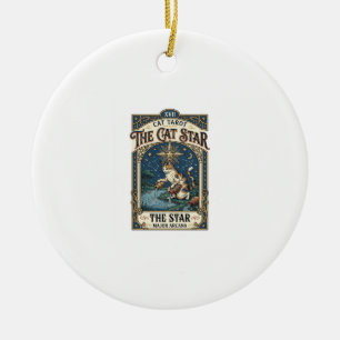 Ornamento De Cerâmica O Gato Estrela Gato Cartão Tarot Arcano Maior Vint