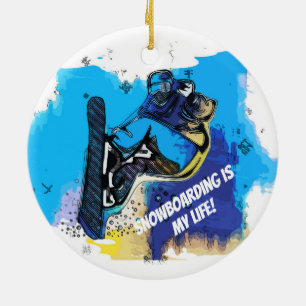 Ornamento De Cerâmica O Grande Ar Salta! - Snowboard Fool