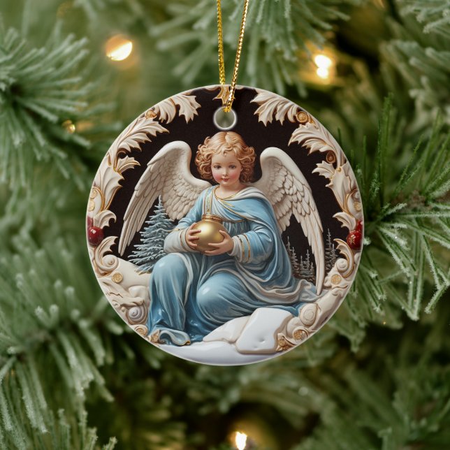 Ornamento De Cerâmica O Guardião do Grande Retro: Anjo de Natal (Árvore)