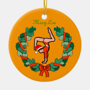 Ornamento De Cerâmica O Handstand da grinalda de GymnastChick