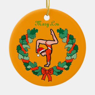 Ornamento De Cerâmica O Handstand da grinalda de GymnastChick