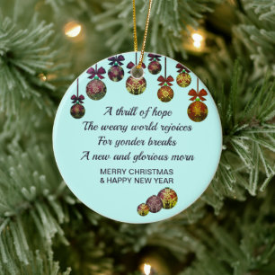 Ornamento De Cerâmica O HOLY NIGHT Natal Ano Novo