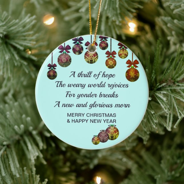 Ornamento De Cerâmica O HOLY NIGHT | Natal Ano Novo (Árvore)