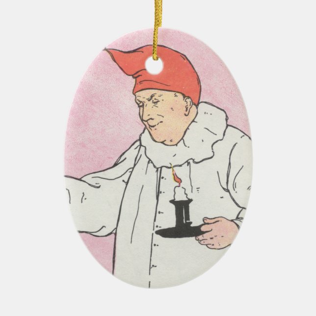 Ornamento De Cerâmica O homem na lua olhou para fora da lua (Frente)