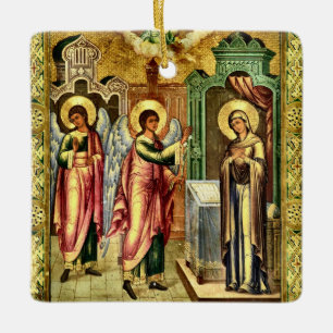 Ornamento De Cerâmica O Ícone Ortodoxo Cristão da Anunciação