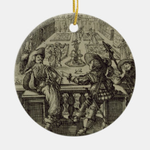 Ornamento De Cerâmica O jardim da nobreza francesa, c.1640 (engravi