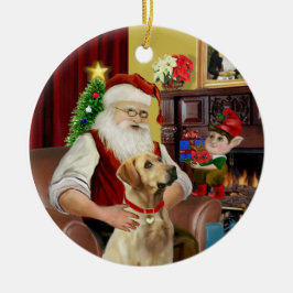 Ornamento De Cerâmica O Labrador Amarelo do Papai Noel (#8)