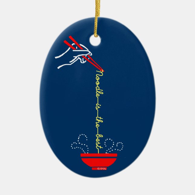 Ornamento De Cerâmica O macarronete é o melhor (Frente)