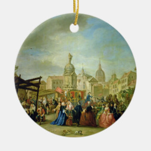 Ornamento De Cerâmica O Madrid justo na plaza de la Cebeda (óleo sobre